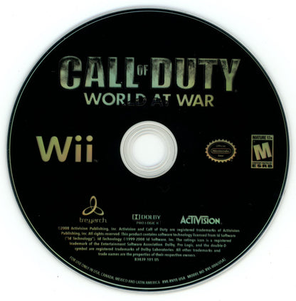
Call of Duty: World at War | Wii | North America | physical media scan: Disc | PriceCharting