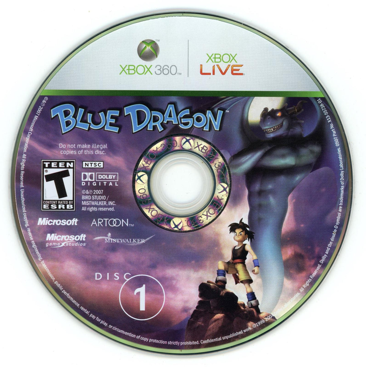 
Blue Dragon | Xbox 360 | North America | physical media scan: Disc 1 | PriceCharting