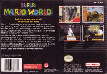 
Super Mario World | SNES | North America | back cover scan: Back Cover | PriceCharting