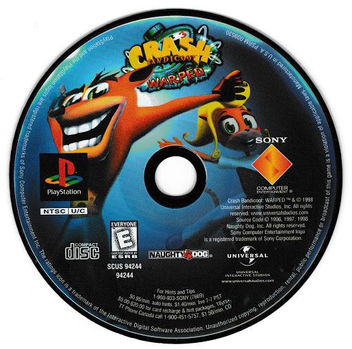 
Crash Bandicoot: Warped | PlayStation | North America | physical media scan: Game Disc | PriceCharting