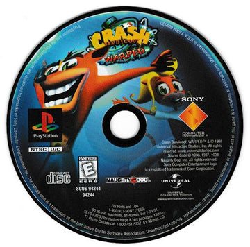 
Crash Bandicoot: Warped | PlayStation | North America | physical media scan: Game Disc | PriceCharting