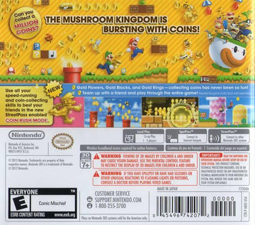 
New Super Mario Bros. 2 | Nintendo 3DS | North America | back cover scan: Back Cover | PriceCharting