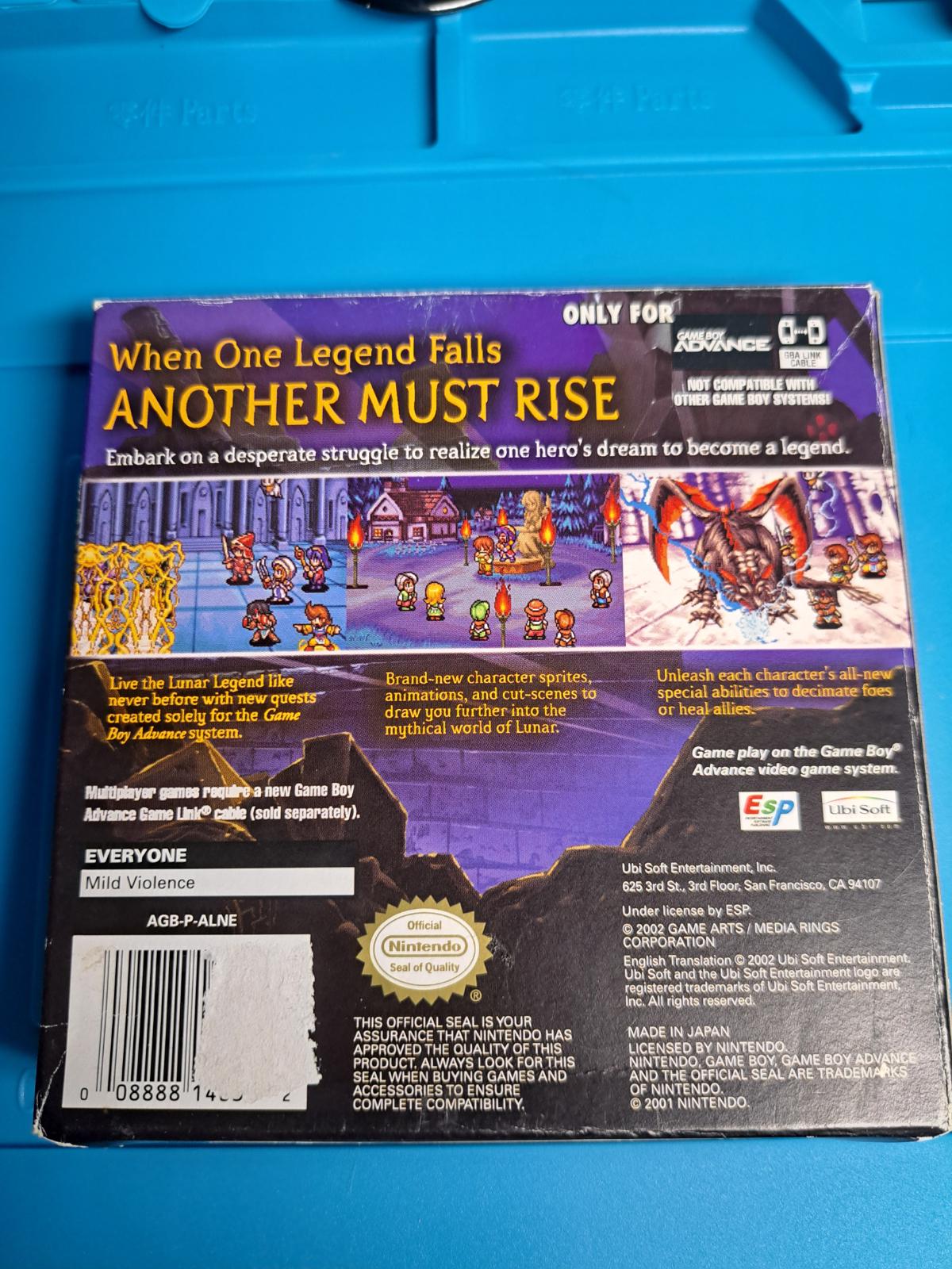 
Lunar: Legend | Game Boy Advance | North America | back cover scan: Box Back | PriceCharting