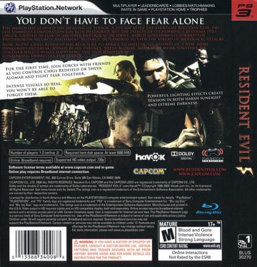 
Resident Evil 5 | PlayStation 3 | North America | back cover scan: Back Cover | PriceCharting