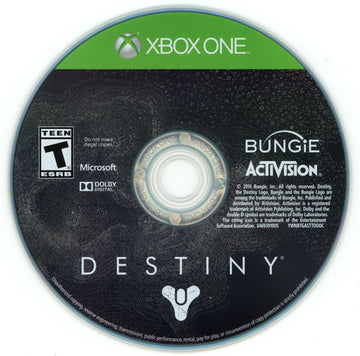 
Destiny | Xbox One | North America | physical media scan: Disc | PriceCharting