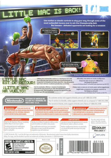 
Punch-Out!! | Wii | North America | back cover scan: Back | PriceCharting
