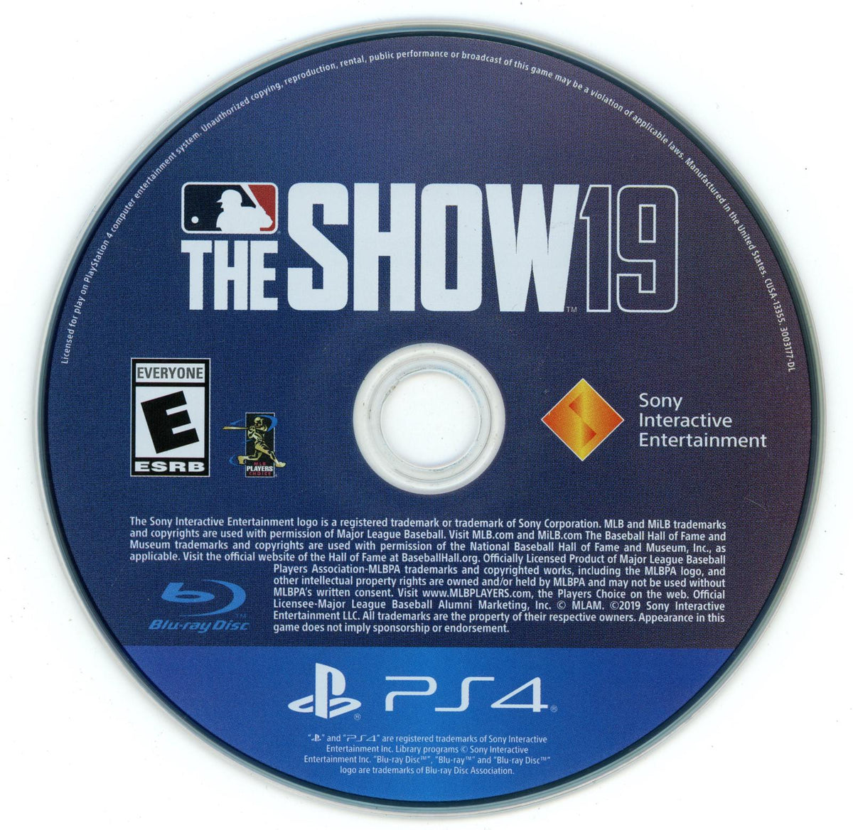 
MLB The Show 19 | PlayStation 4 | North America | physical media scan: Disc | PriceCharting