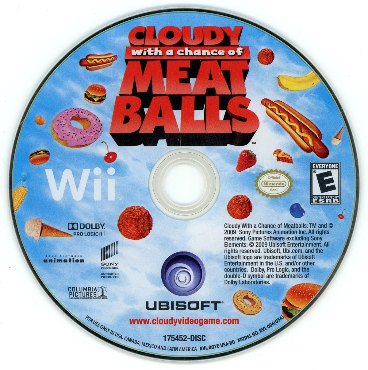 
Cloudy with a Chance of Meatballs | Wii | North America | physical media scan: Disc | PriceCharting