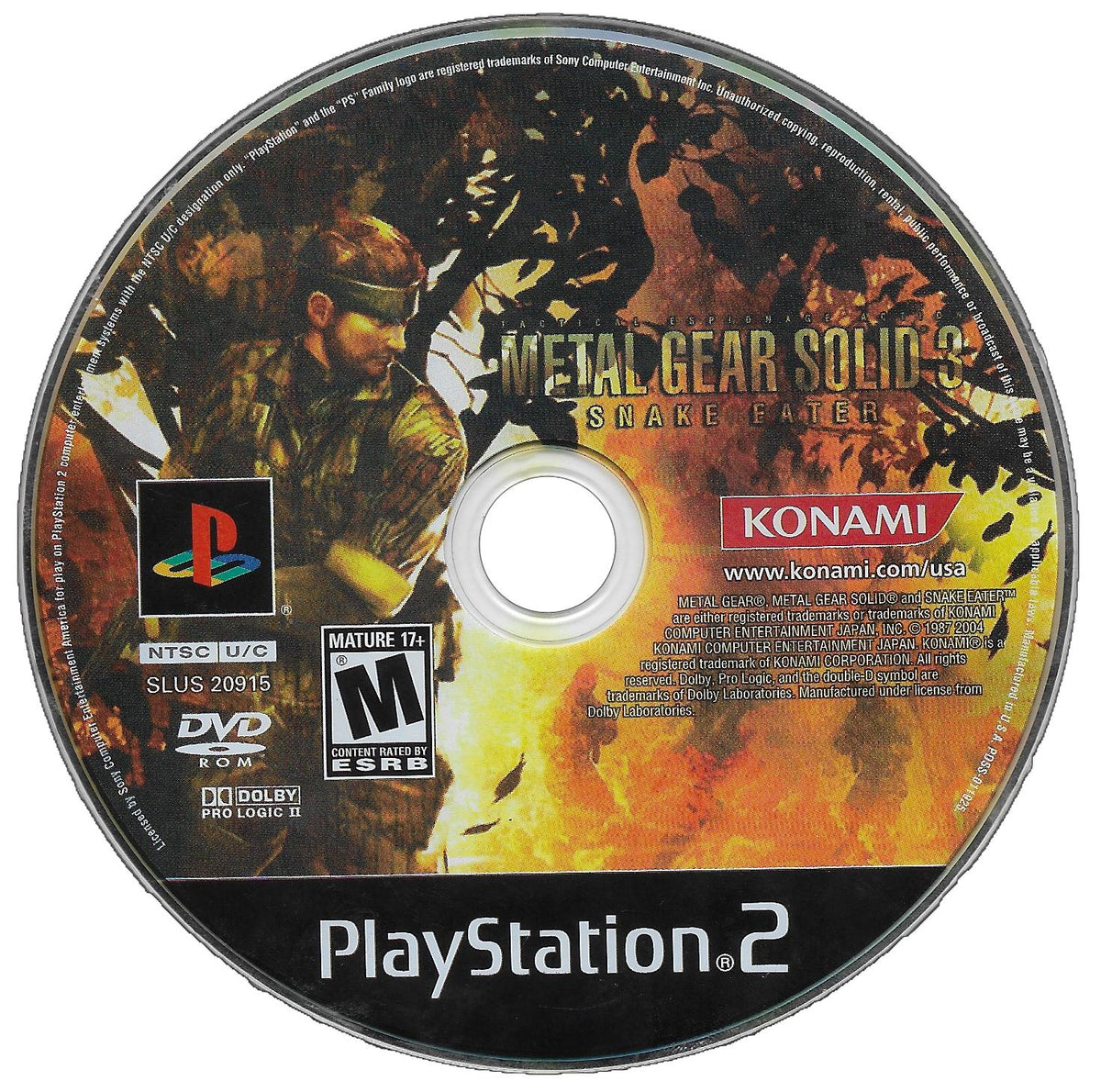 Metal Gear Solid 3: Snake Eater | PlayStation 2 | North America | physical media scan: Disc | PriceCharting