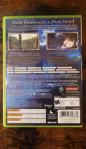 
Castlevania: Lords of Shadow | Xbox 360 | North America | back cover scan: Back Cover | PriceCharting