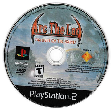 
Arc the Lad: Twilight of the Spirits | PlayStation 2 | North America | physical media scan: Game Disc | PriceCharting