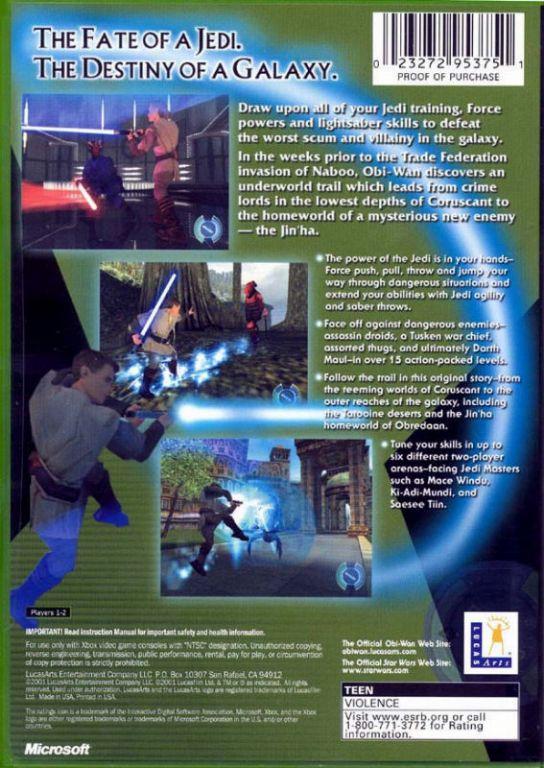 
Star Wars: Obi-Wan | Xbox | North America | back cover scan: Back Cover | PriceCharting