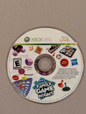 
Hasbro Family Game Night | Xbox 360 | North America | physical media scan: Disc | PriceCharting