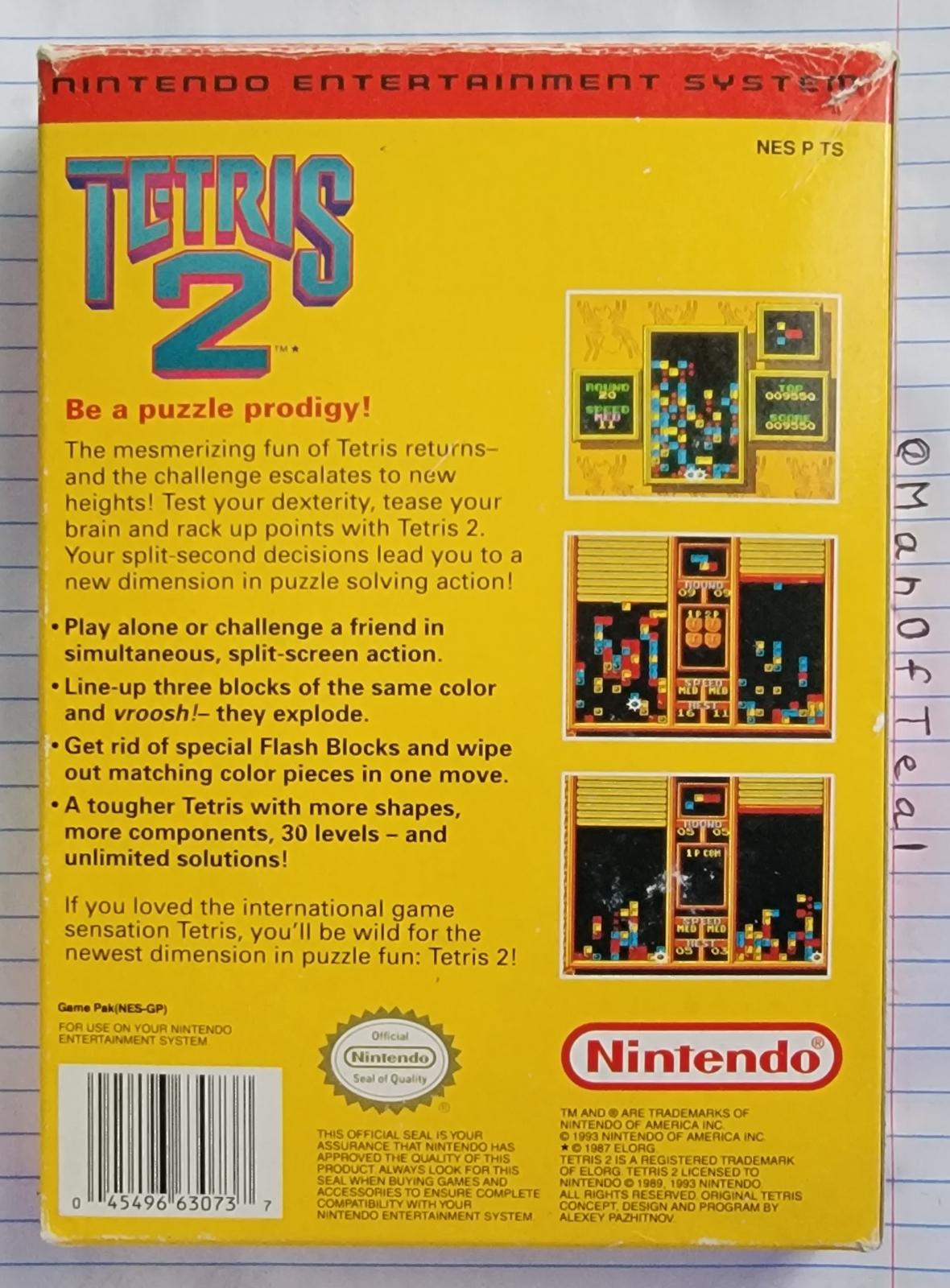 
Tetris 2 | NES | North America | back cover scan: Box Back | PriceCharting