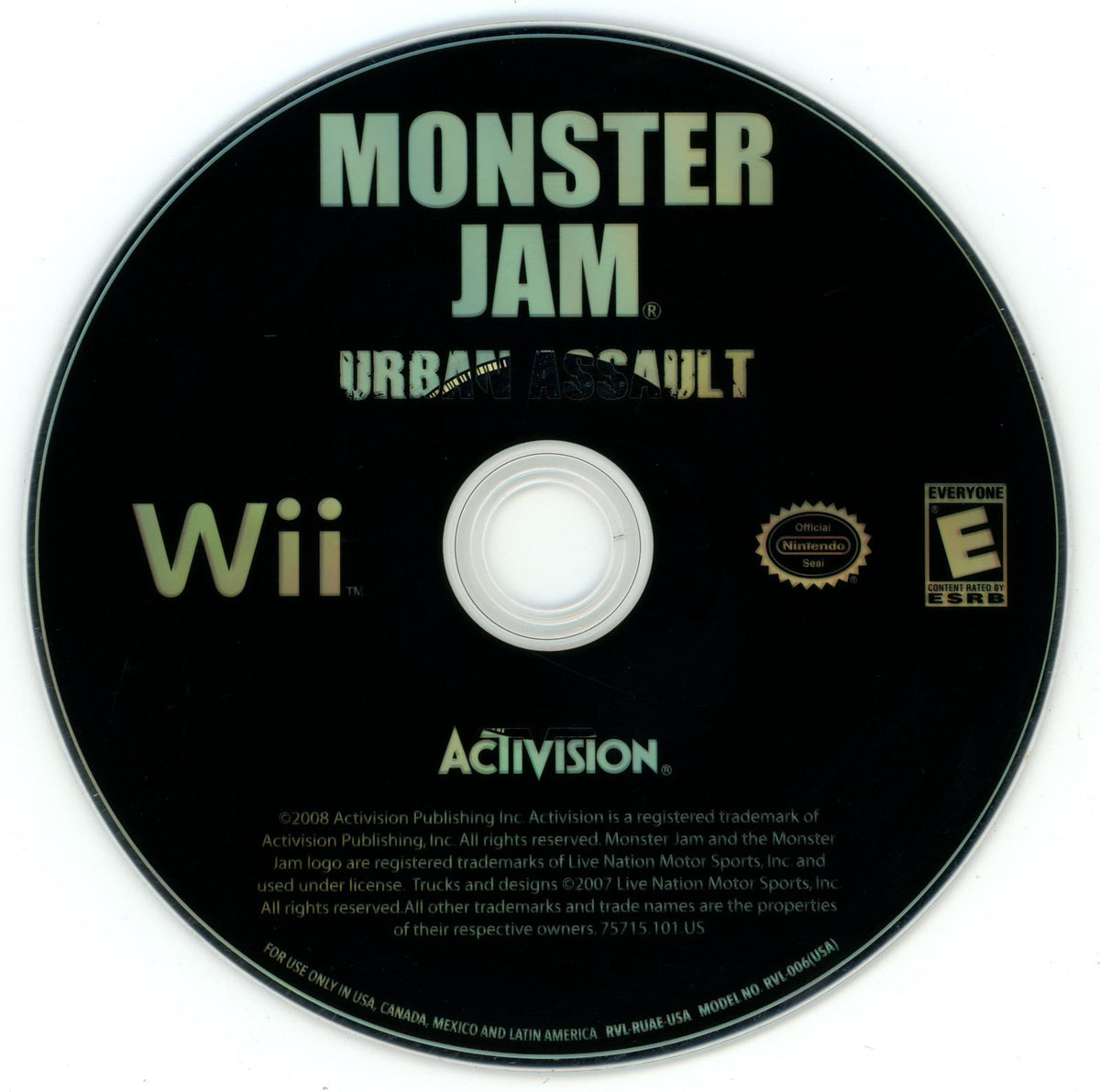 
Monster Jam: Urban Assault | Wii | North America | physical media scan: Disc | PriceCharting