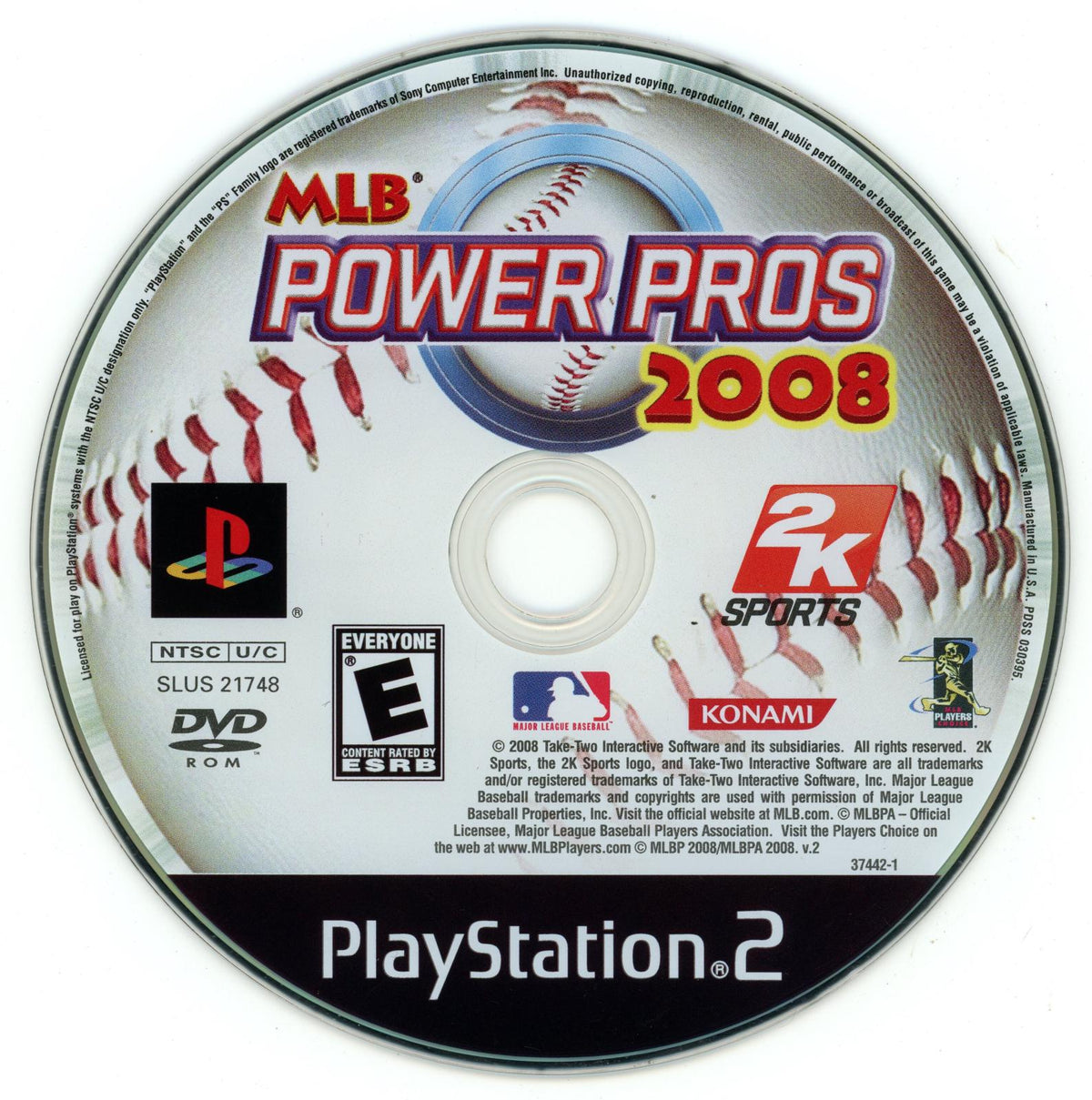
MLB Power Pros 2008 | PlayStation 2 | North America | physical media scan: Disc | PriceCharting