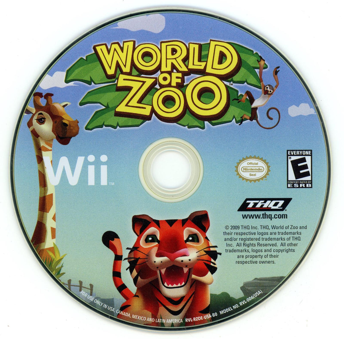 
World of Zoo | Wii | North America | physical media scan: Disc | PriceCharting