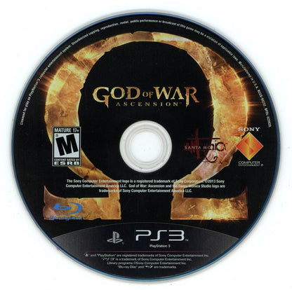 
God of War: Ascension | PlayStation 3 | North America | physical media scan: Disc | PriceCharting