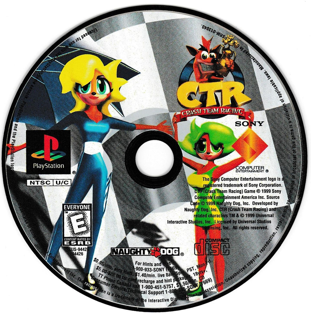 
CTR: Crash Team Racing | PlayStation | North America | physical media scan: Game Disc | PriceCharting