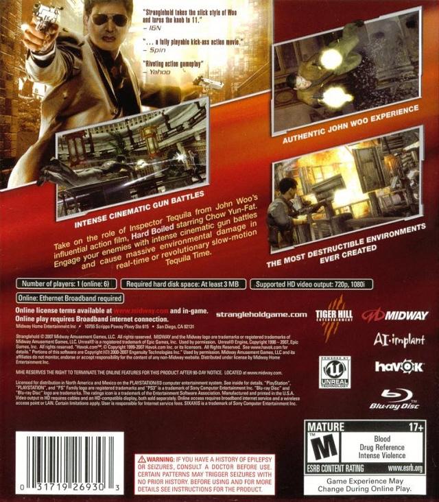 Stranglehold | PlayStation 3 | North America | back cover scan: Back Cover | PriceCharting