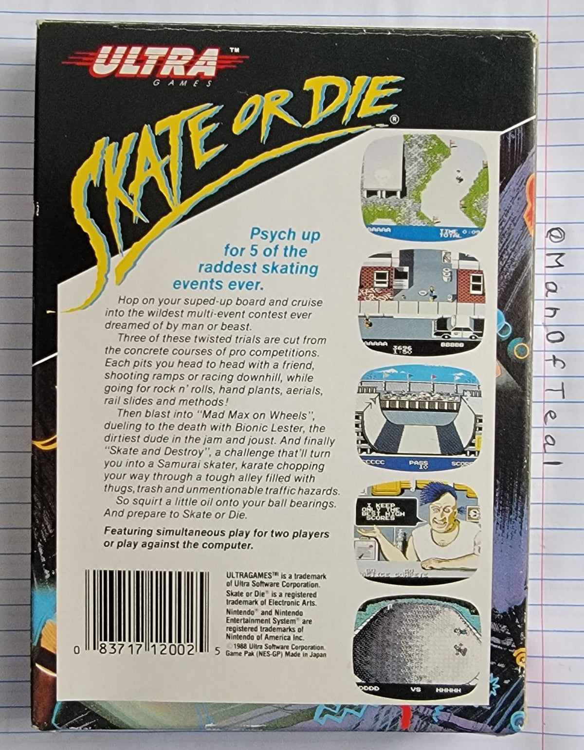 
Skate or Die | NES | North America | back cover scan: Box Back | PriceCharting
