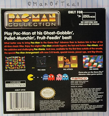 
Pac-Man Collection | Game Boy Advance | North America | back cover scan: Box Back | PriceCharting