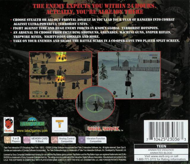 
Spec Ops: Stealth Patrol | PlayStation | North America | back cover scan: Back Cover | PriceCharting
