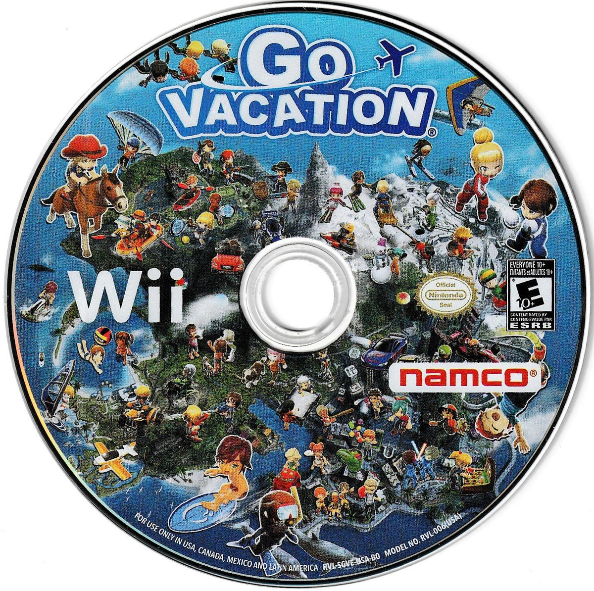 Go Vacation | Wii | North America | physical media scan: Game Disc | PriceCharting