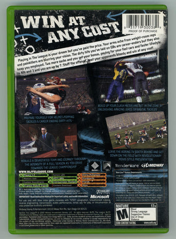 
Blitz: The League | Xbox | North America | back cover scan: Back Cover | PriceCharting
