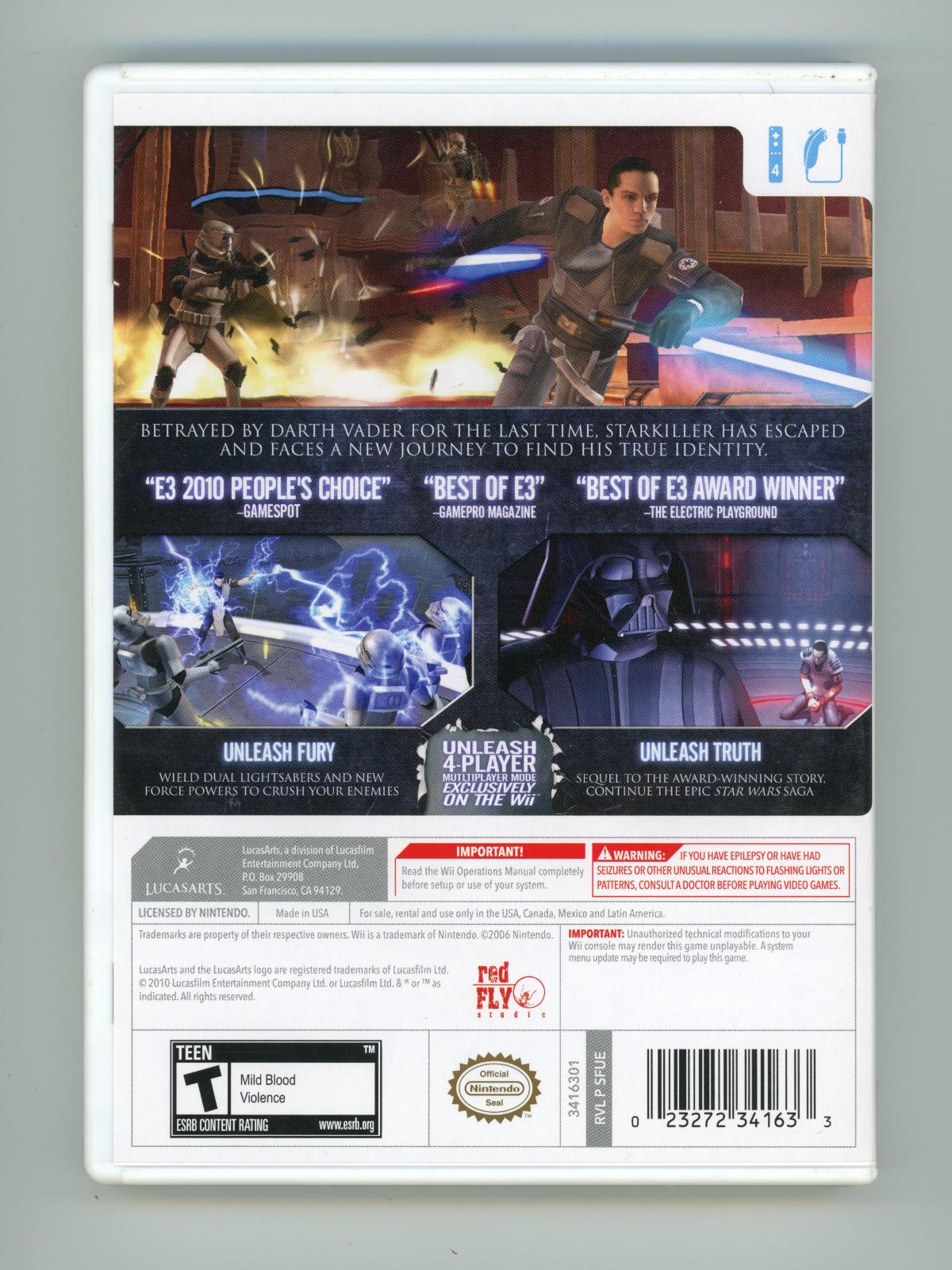 
Star Wars: The Force Unleashed II | Wii | North America | back cover scan: Back Cover | PriceCharting