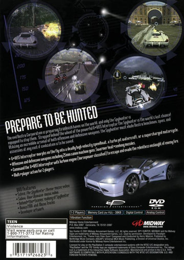 
Spy Hunter | PlayStation 2 | North America | back cover scan: Back Cover | PriceCharting