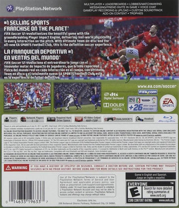 
FIFA Soccer 12 | PlayStation 3 | North America | back cover scan: Back | PriceCharting