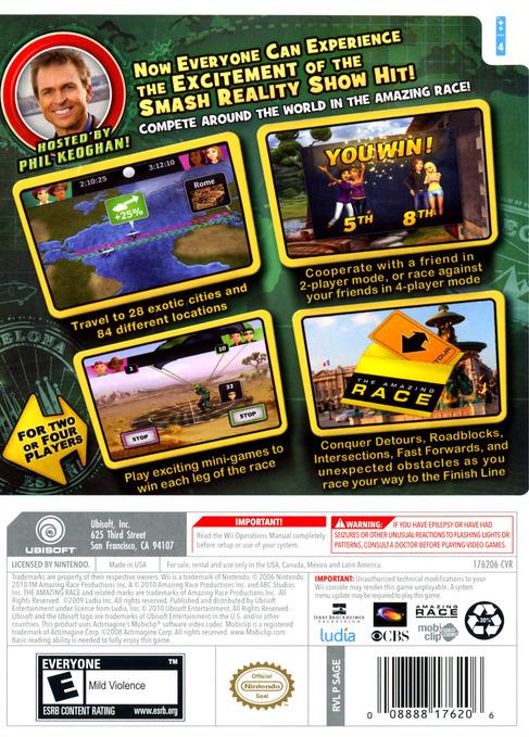 
The Amazing Race | Wii | North America | back cover scan: Back | PriceCharting