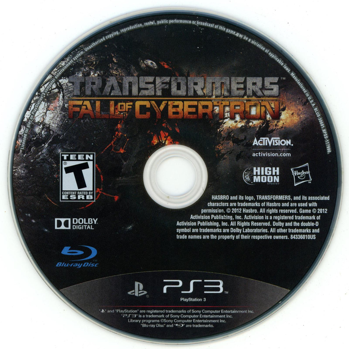 
Transformers: Fall of Cybertron | PlayStation 3 | North America | physical media scan: Disc | PriceCharting