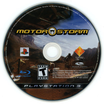 
MotorStorm | PlayStation 3 | North America | physical media scan: Disc | PriceCharting