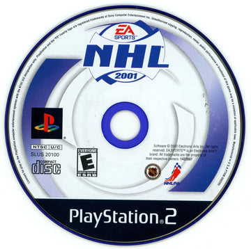 
NHL 2001 | PlayStation 2 | North America | physical media scan: Disc | PriceCharting