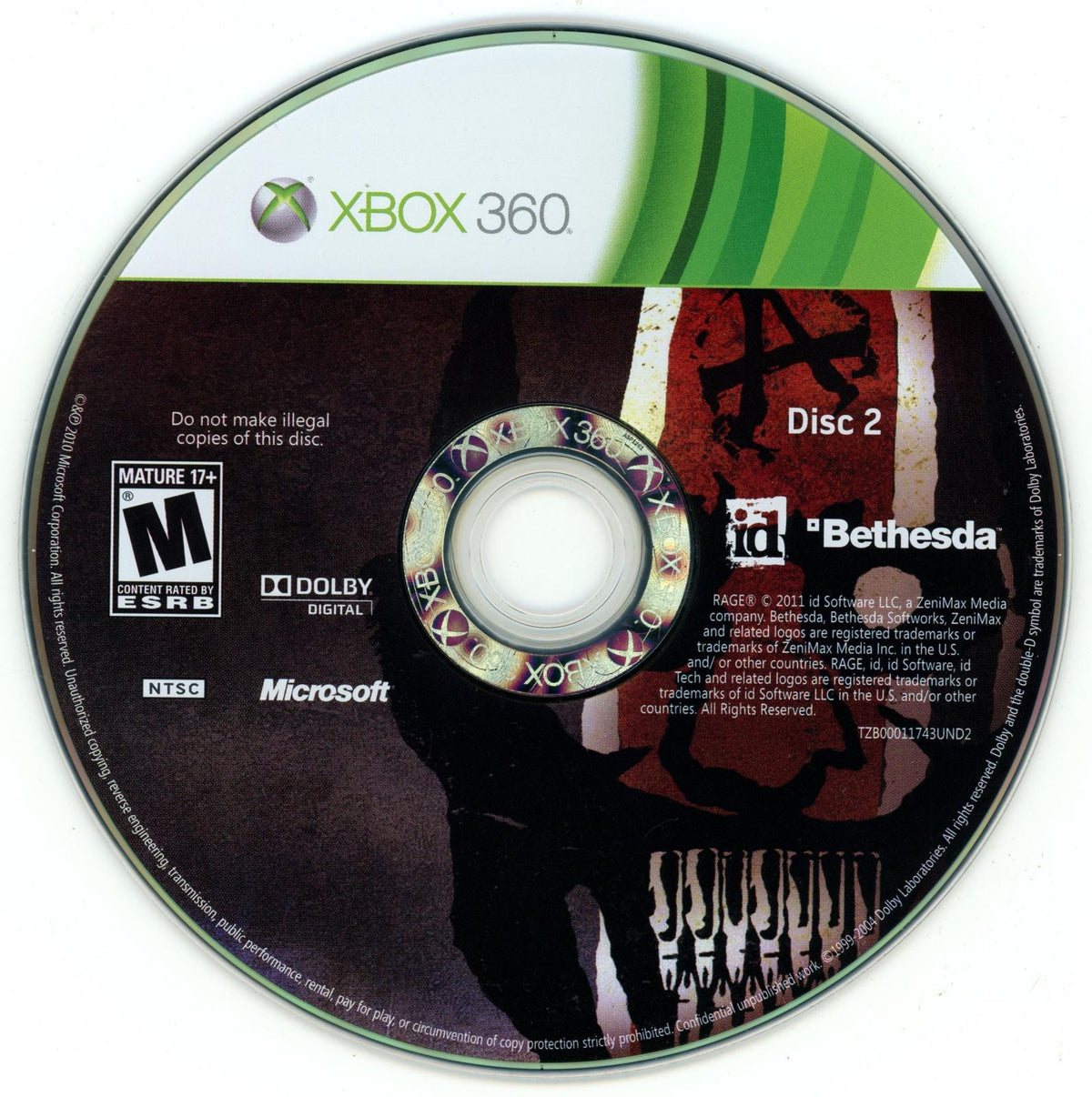 
Rage | Xbox 360 | North America | physical media scan: Disc 2 | PriceCharting