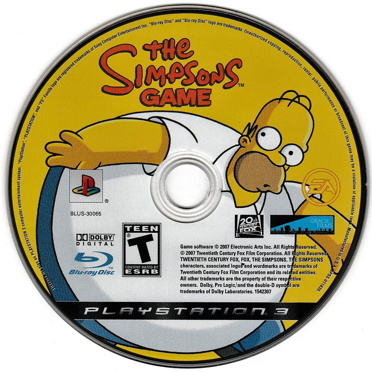 
The Simpsons Game | PlayStation 3 | North America | physical media scan: Game Disc | PriceCharting