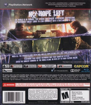 
Resident Evil 6 | PlayStation 3 | North America | back cover scan: Back Cover | PriceCharting