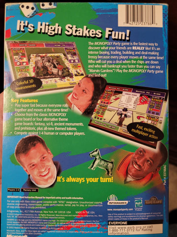 
Monopoly Party | Xbox | North America | back cover scan: Back Cover | PriceCharting