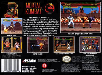 
Mortal Kombat | SNES | North America | back cover scan: Back Cover | PriceCharting