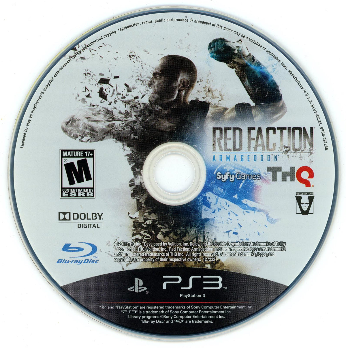 Red Faction: Armageddon | PlayStation 3 | North America | physical media scan: Disc | PriceCharting