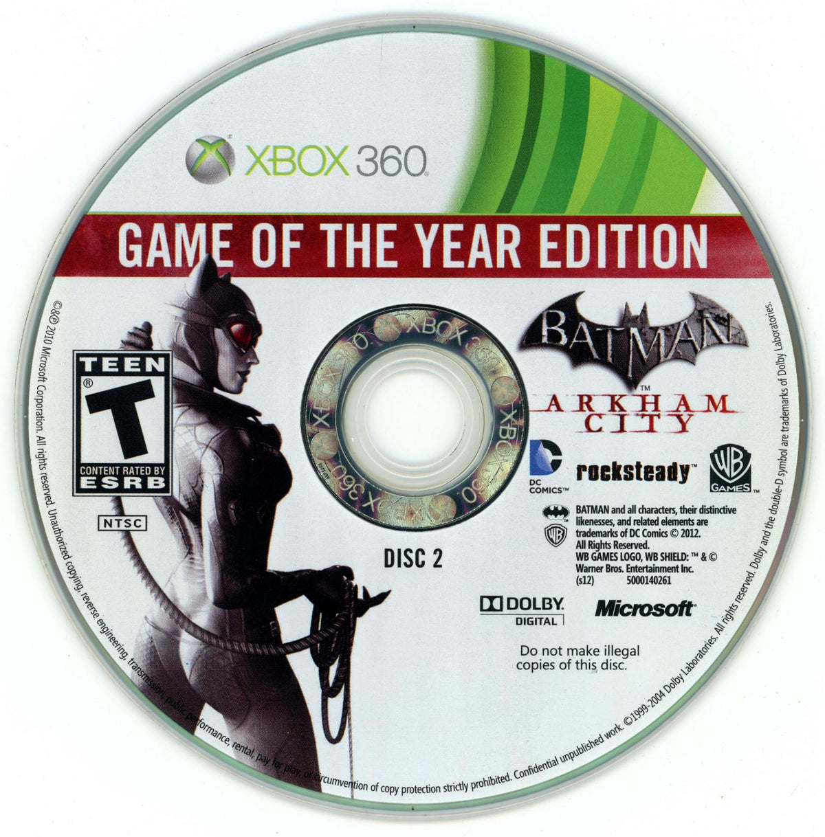 
Batman: Arkham City | Xbox 360 | North America | physical media scan: Disc 2 | PriceCharting