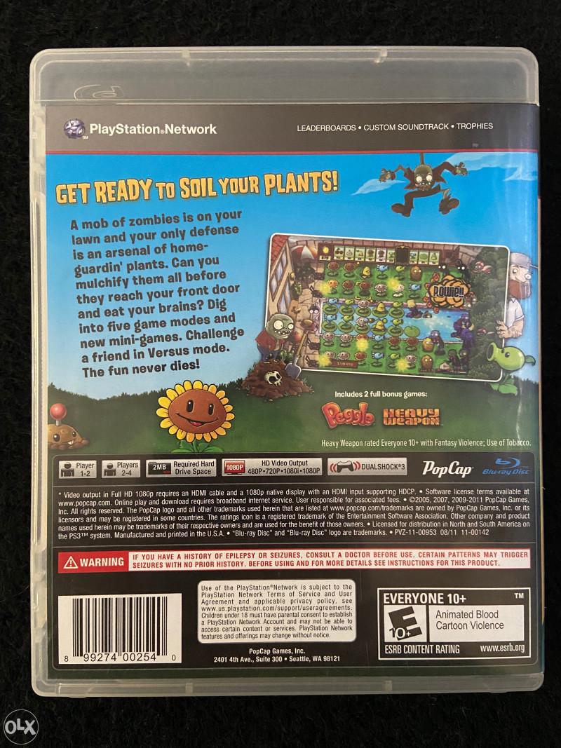 
Plants vs. Zombies | PlayStation 3 | North America | back cover scan: Back | PriceCharting