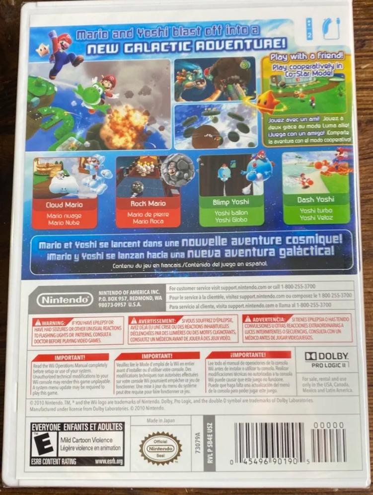 
Super Mario Galaxy 2 | Wii | North America | back cover scan: Back Cover | PriceCharting