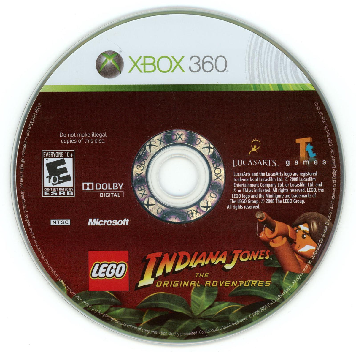 
LEGO Indiana Jones: The Original Adventures | Xbox 360 | North America | physical media scan: Disc | PriceCharting