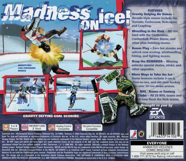 
NHL Rock the Rink | PlayStation | North America | back cover scan: Back Cover | PriceCharting