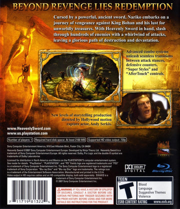 
Heavenly Sword | PlayStation 3 | North America | back cover scan: Back Cover | PriceCharting