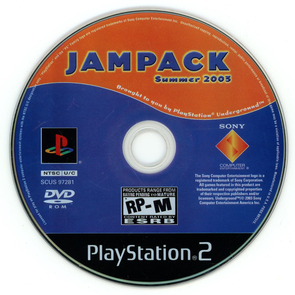 
PlayStation Underground Jampack: Summer 2003 | PlayStation 2 | North America | physical media scan: Disc | PriceCharting