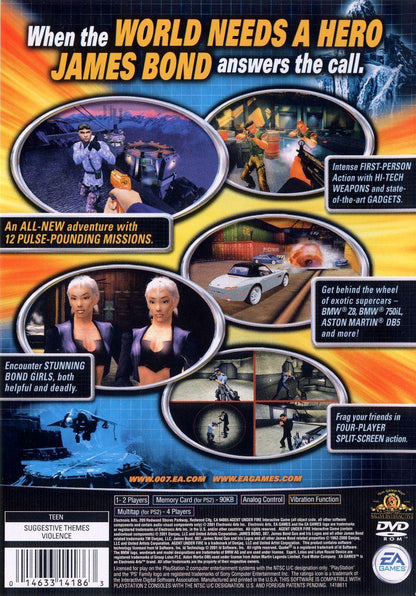 
007: Agent Under Fire | PlayStation 2 | North America | back cover scan: Back Cover | PriceCharting